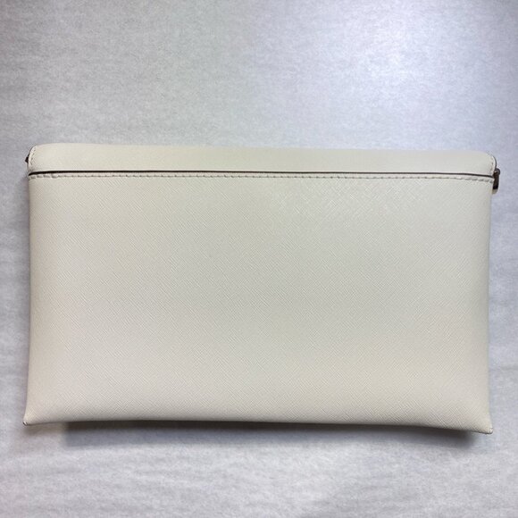 Michael Kors Jet Set Medium Leather Envelope Clutch in Optic White - Picture 3 of 7